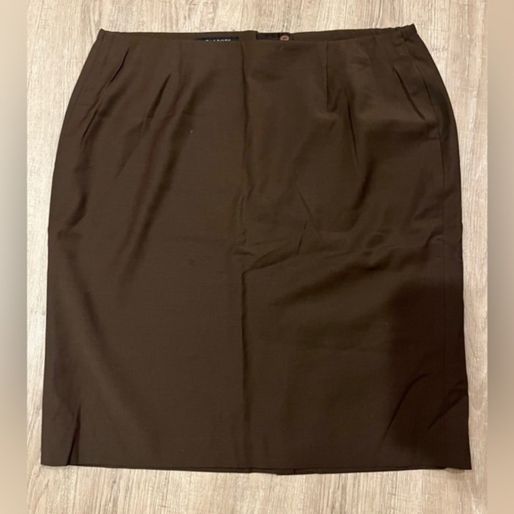 Talbots Womens 12P Brown Pencil Skirt